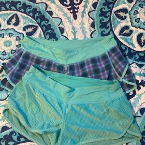 2 pairs of lululemon mint shorts, size 8